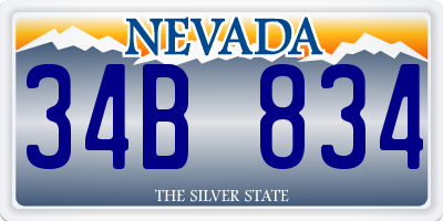 NV license plate 34B834