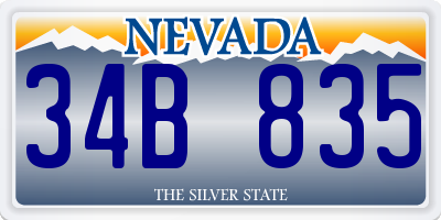 NV license plate 34B835