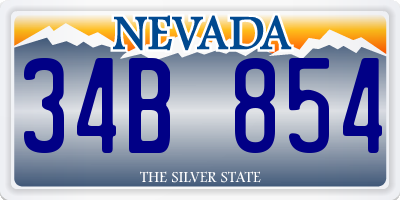 NV license plate 34B854