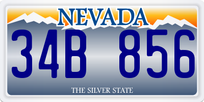 NV license plate 34B856
