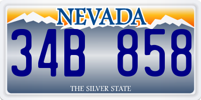 NV license plate 34B858