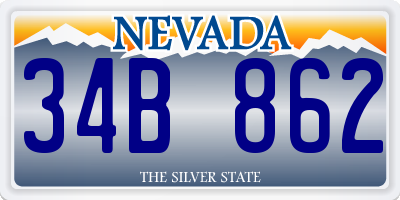 NV license plate 34B862