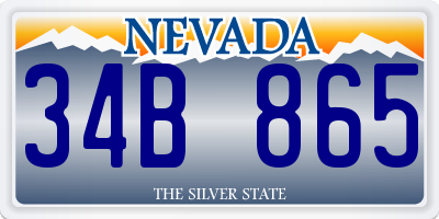 NV license plate 34B865