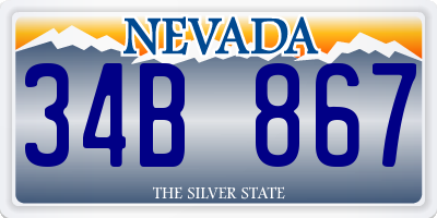 NV license plate 34B867