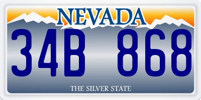 NV license plate 34B868