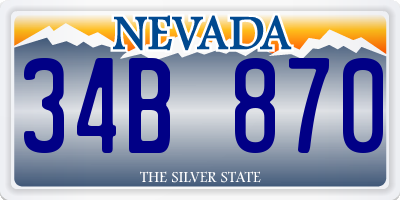 NV license plate 34B870