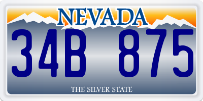 NV license plate 34B875