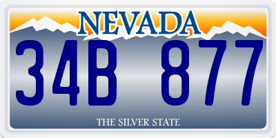 NV license plate 34B877