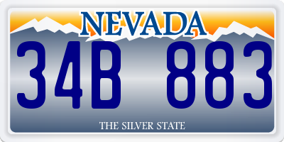 NV license plate 34B883