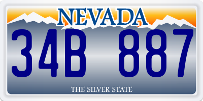 NV license plate 34B887