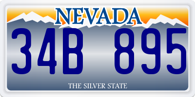 NV license plate 34B895