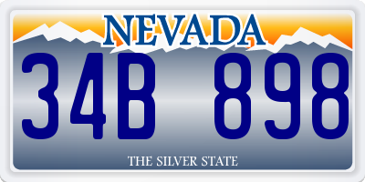 NV license plate 34B898