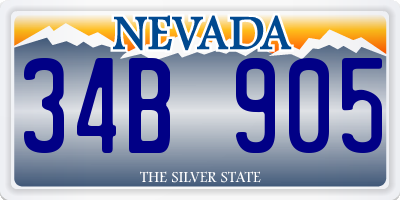 NV license plate 34B905