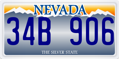 NV license plate 34B906