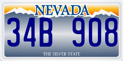 NV license plate 34B908