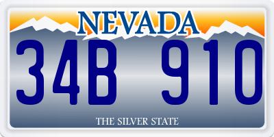 NV license plate 34B910