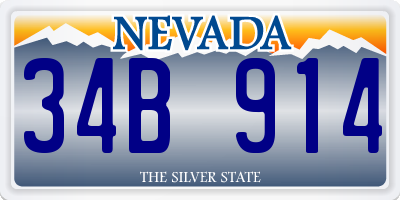 NV license plate 34B914