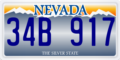 NV license plate 34B917