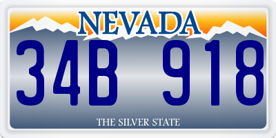 NV license plate 34B918