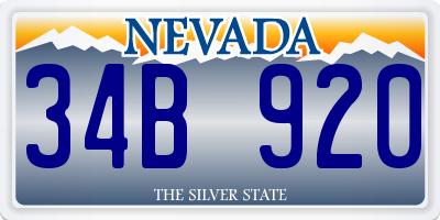 NV license plate 34B920
