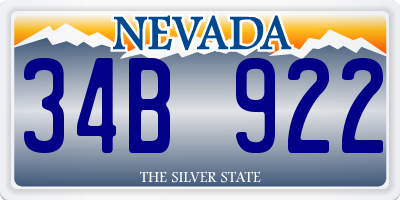 NV license plate 34B922