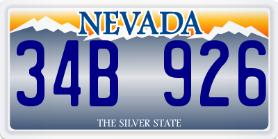 NV license plate 34B926
