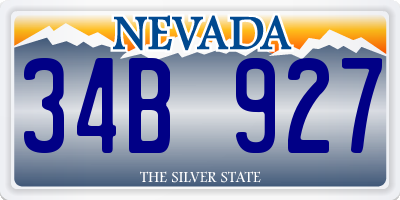 NV license plate 34B927