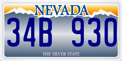 NV license plate 34B930