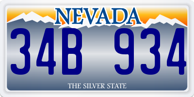 NV license plate 34B934