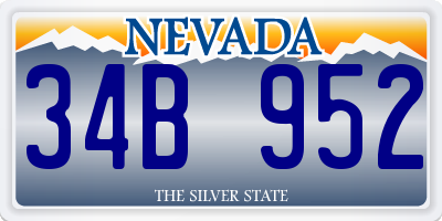 NV license plate 34B952