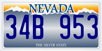 NV license plate 34B953