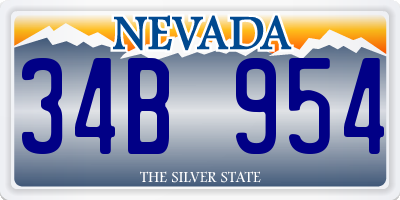 NV license plate 34B954