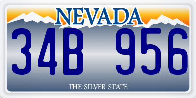 NV license plate 34B956
