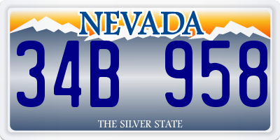 NV license plate 34B958