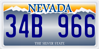 NV license plate 34B966