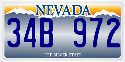 NV license plate 34B972