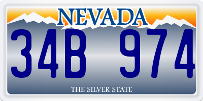 NV license plate 34B974