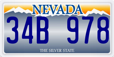 NV license plate 34B978