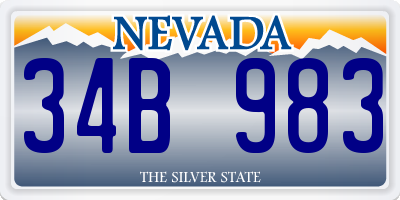 NV license plate 34B983