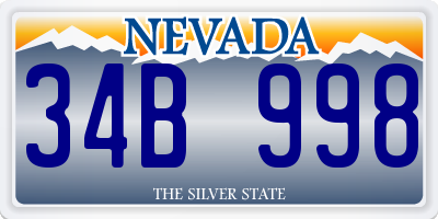 NV license plate 34B998