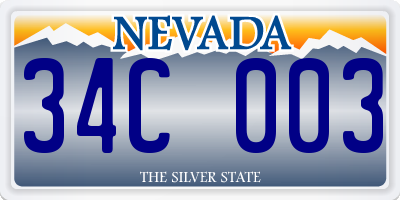 NV license plate 34C003