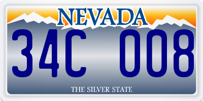 NV license plate 34C008