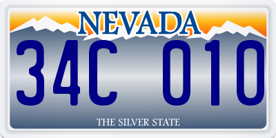 NV license plate 34C010