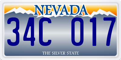 NV license plate 34C017