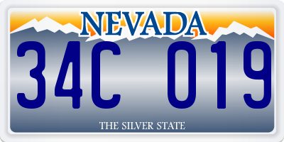 NV license plate 34C019