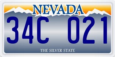NV license plate 34C021