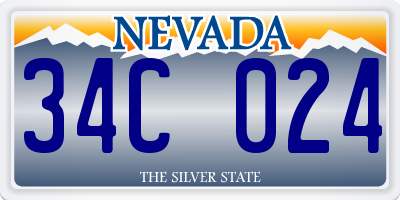 NV license plate 34C024
