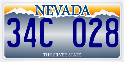 NV license plate 34C028