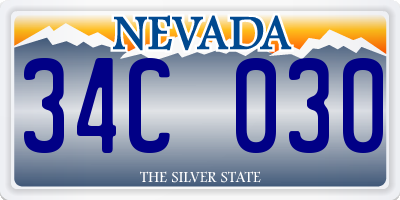 NV license plate 34C030