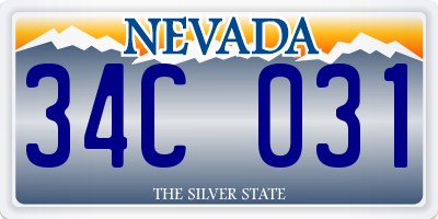 NV license plate 34C031